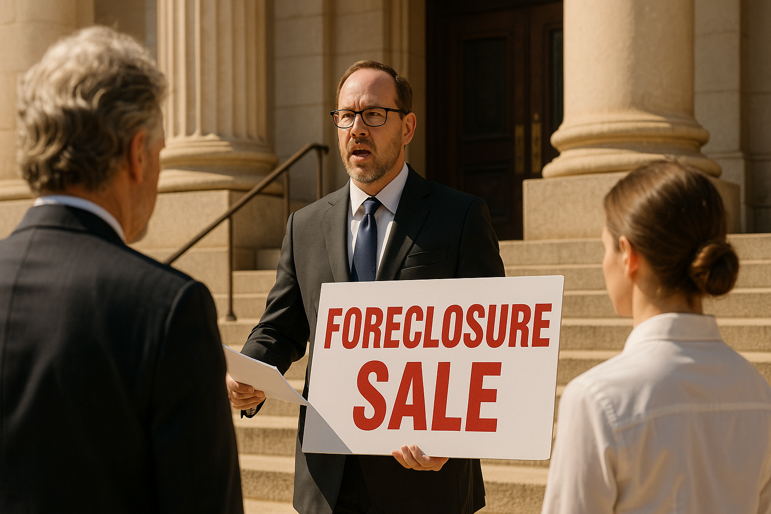 Foreclosure auction at Missouri courthouse caused by mechanics lien