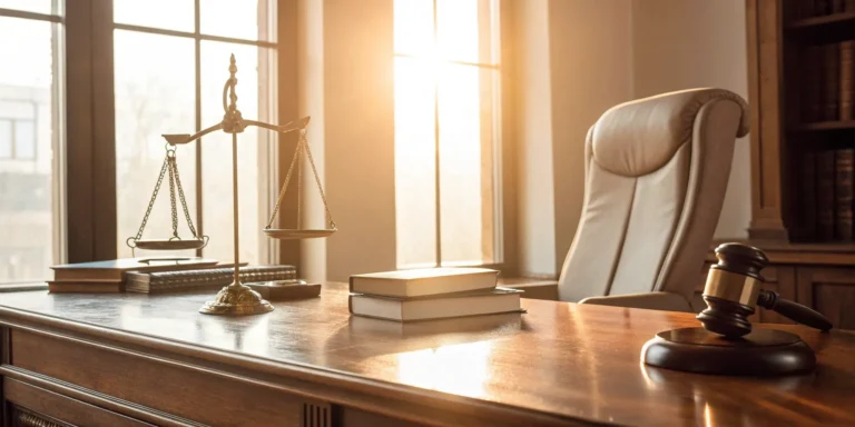 Best attorney for personal injury: Scales of justice, gavel, and law books.