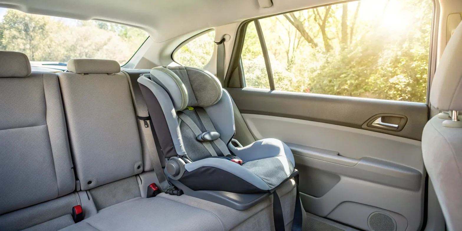Child secured in car seat laws booster seat.