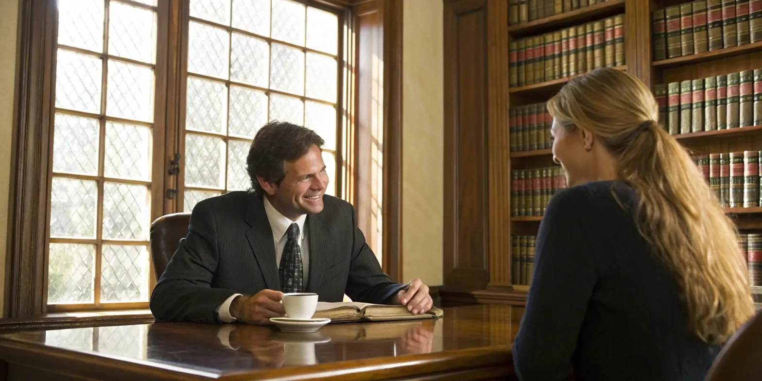 Springfield, MO personal injury attorney discusses case with client.