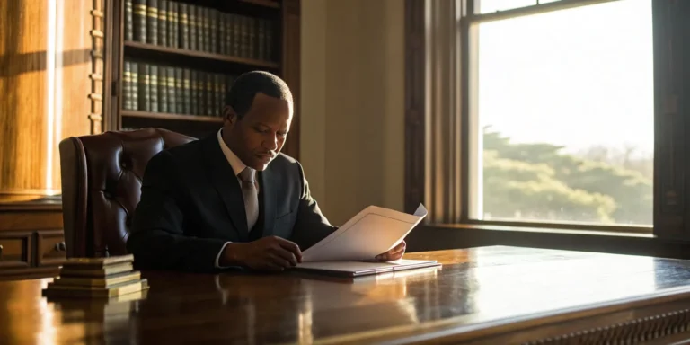 Springfield, MO, auto accident attorney reviewing case files.