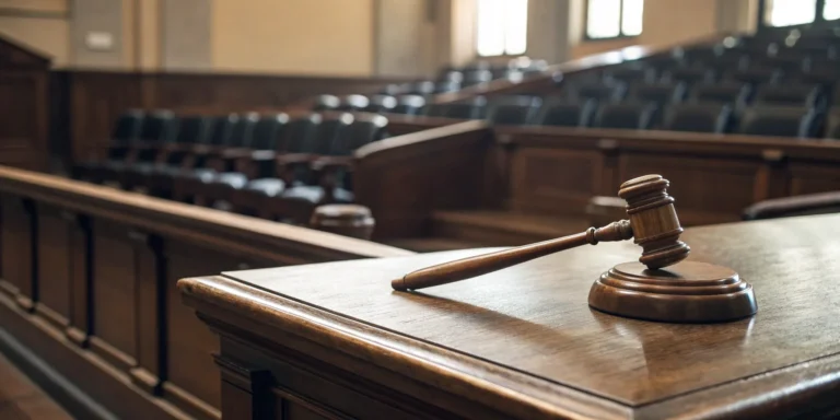 Gavel on desk. Personal injury lawyer.