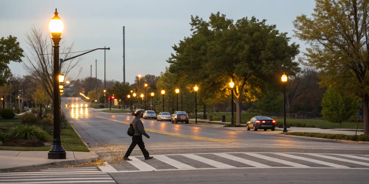 Pedestrian crossing a street in Springfield, MO, at risk of an accident requiring an attorney.