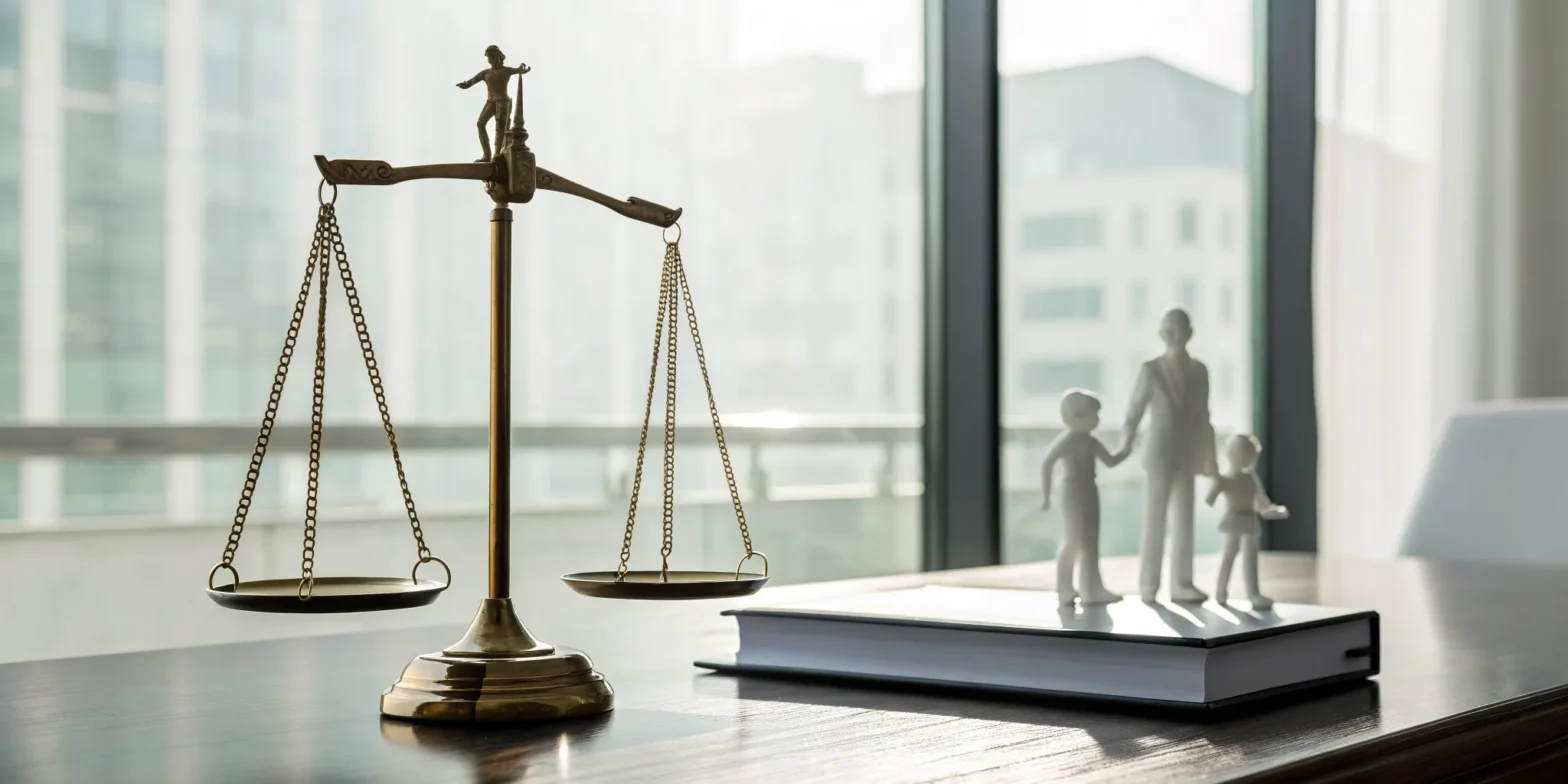Scales of justice weighing factors judges consider in a Missouri family custody case.