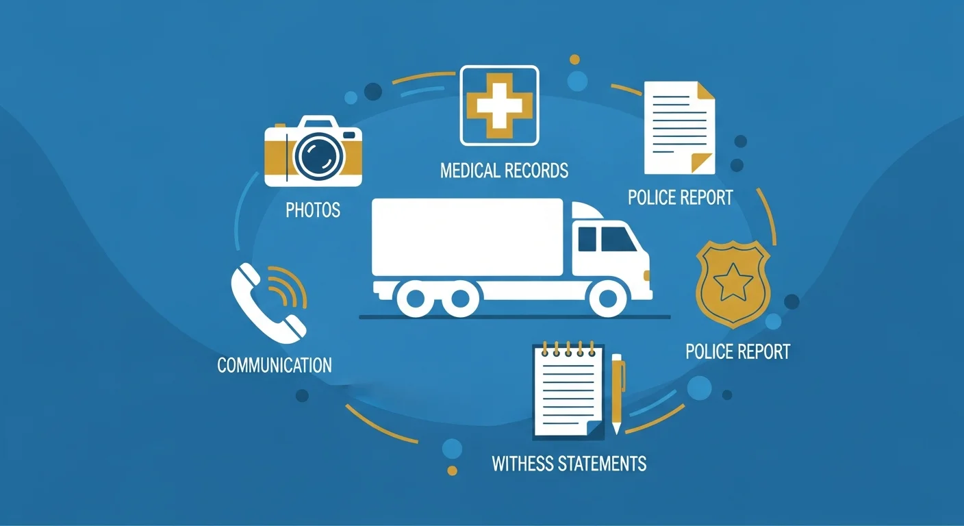 Evidence to collect after a truck accident in Springfield MO - photos, medical records, police report, witness information